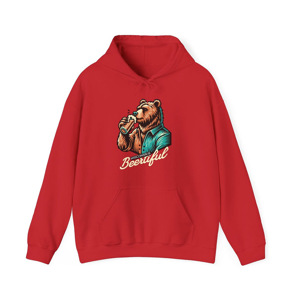 Thumbnail: Wisconsin is Beertiful: Unisex Heavy Blend™ Hooded Sweatshirt