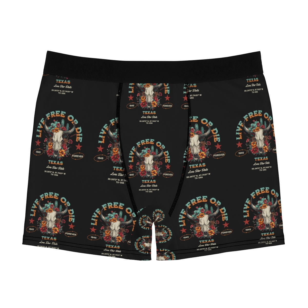 Live Free or Die Texas: Men's Boxer Briefs (AOP)