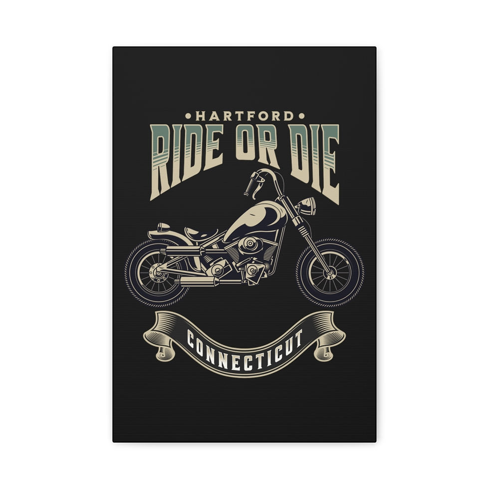 Thumbnail: Ride or Die Connecticut: Matte Canvas, Stretched, 1.25"