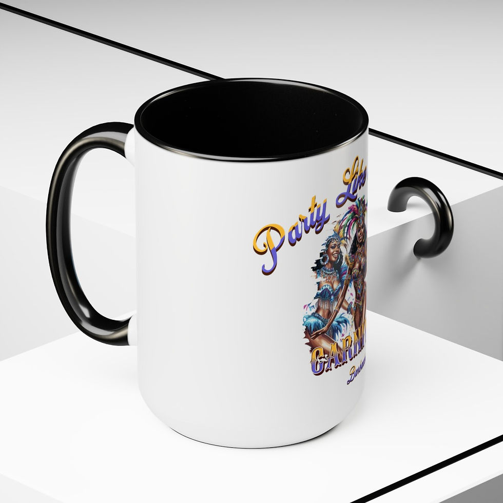 Thumbnail: Party like a Bajan Barbados: Two-Tone Coffee Mugs, 15oz