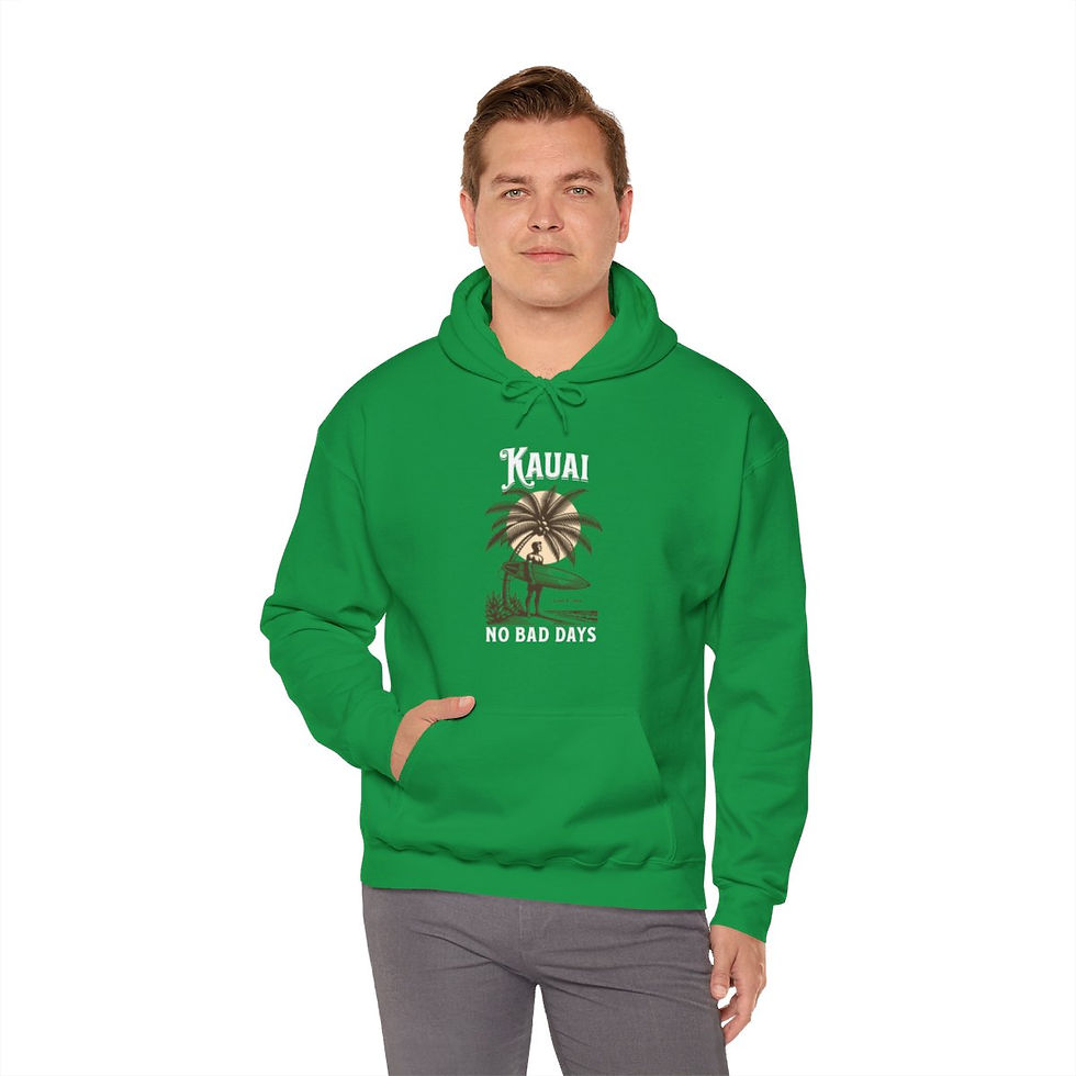 Thumbnail: Kauai Hawaii No Bad Days: Unisex Heavy Blend™ Hooded Sweatshirt