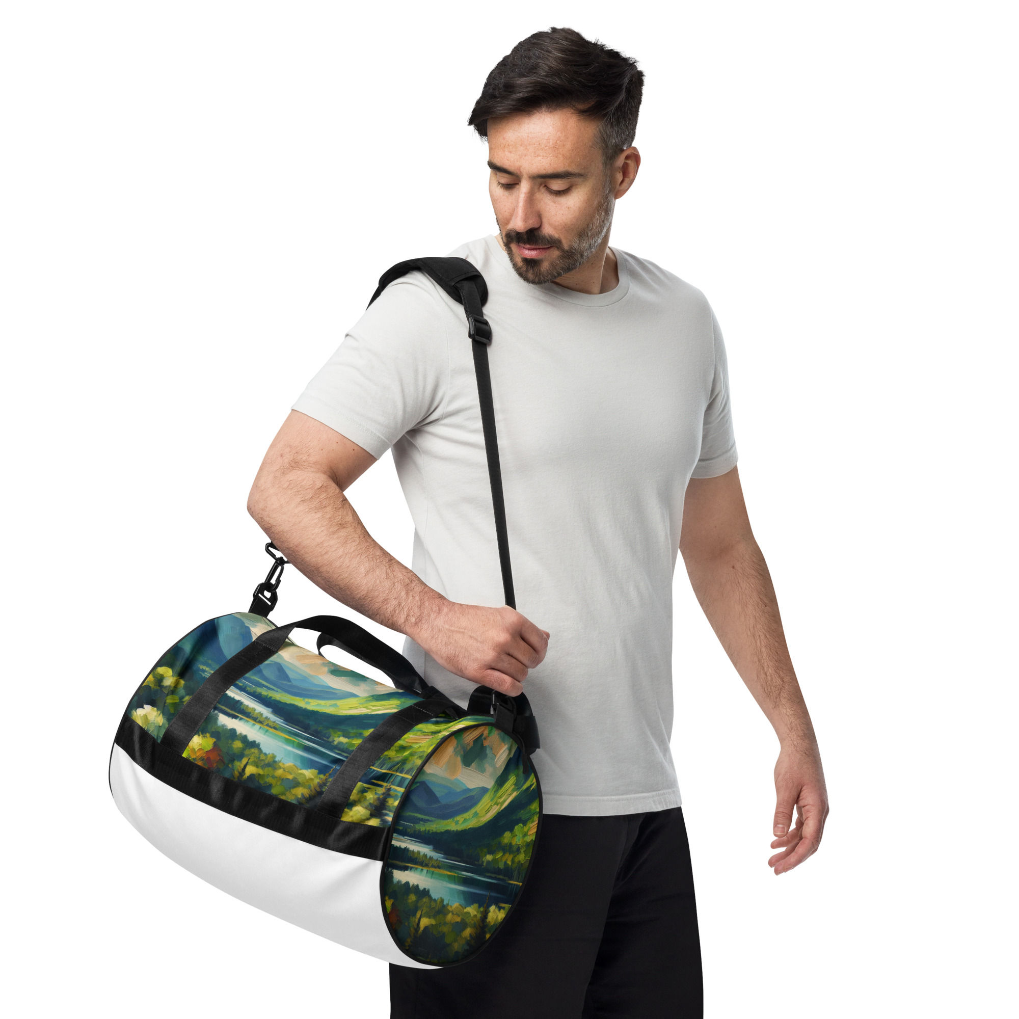 Vermont painting: All-over print gym bag