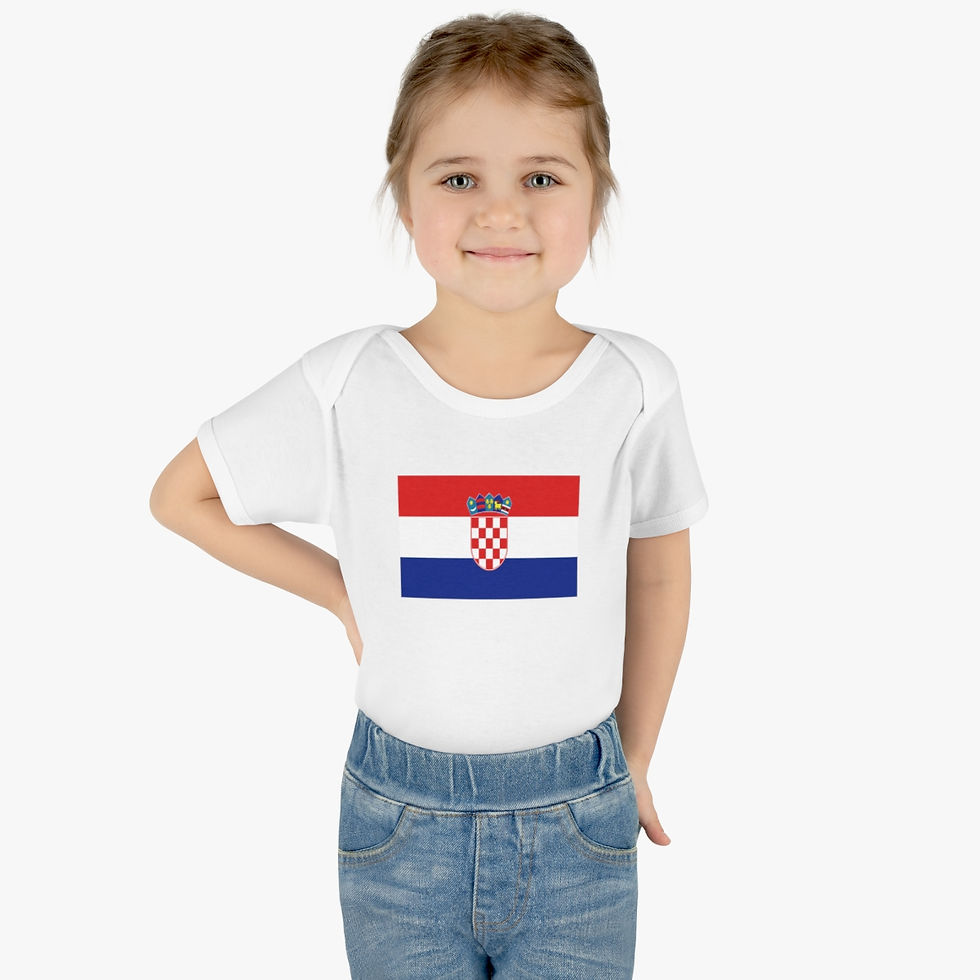 Thumbnail: Croatia Flag: Infant Baby Rib Bodysuit