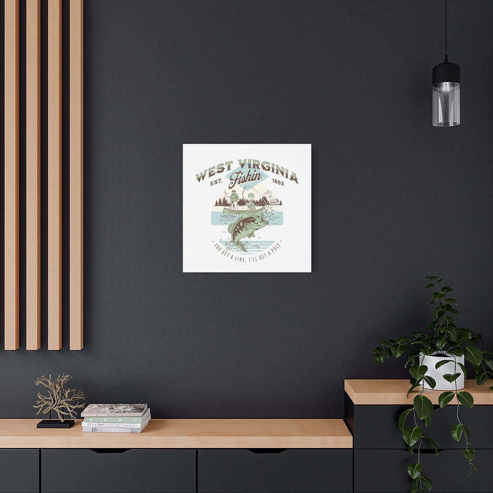 Thumbnail: West Virginia fishin: Matte Canvas, Stretched, 1.25"