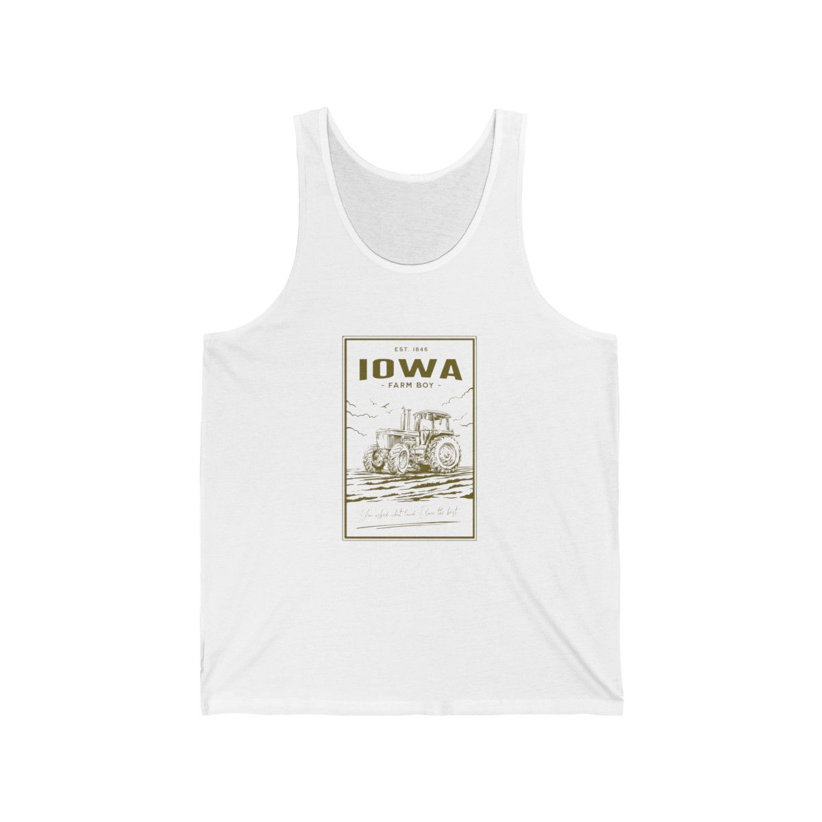 Iowa Farm Boy: Unisex Jersey Tank