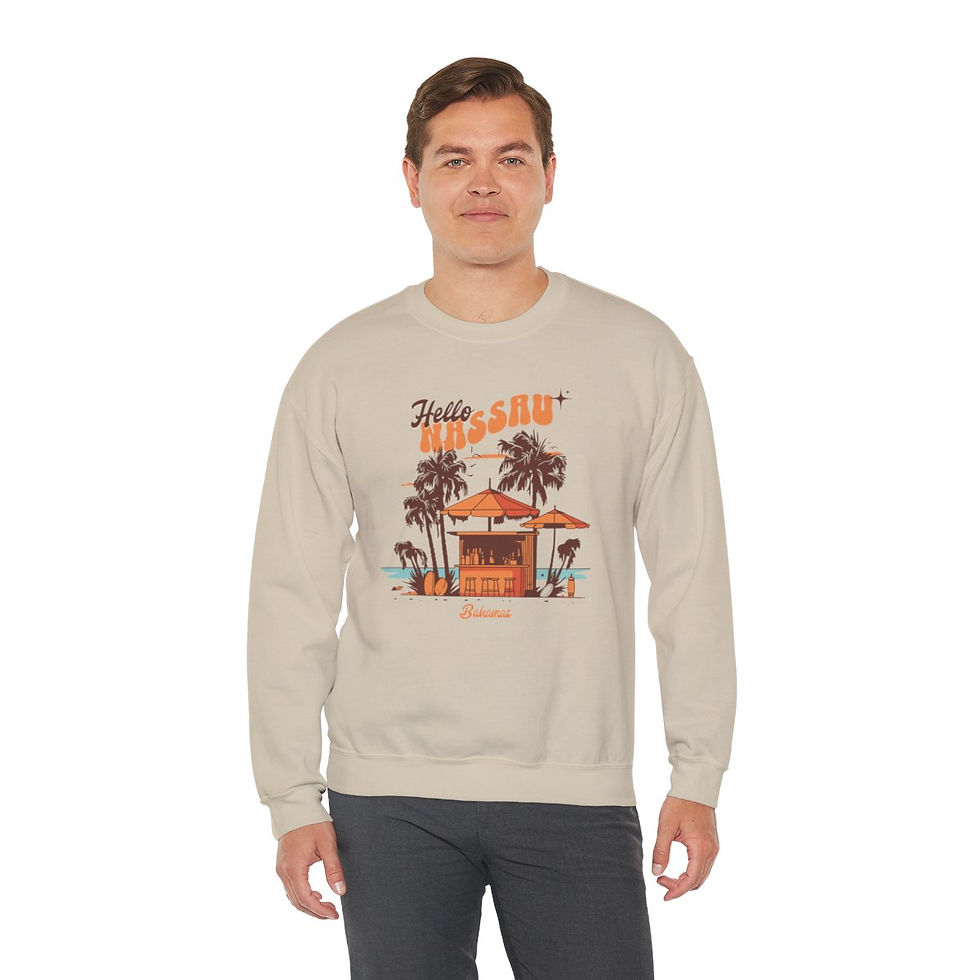 Thumbnail: Hello Nassau Bahamas: Unisex Heavy Blend™ Crewneck Sweatshirt
