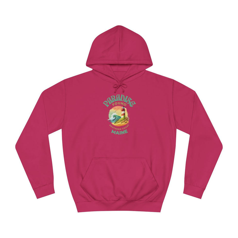 Thumbnail: Paradise Found Maine: Unisex College Hoodie