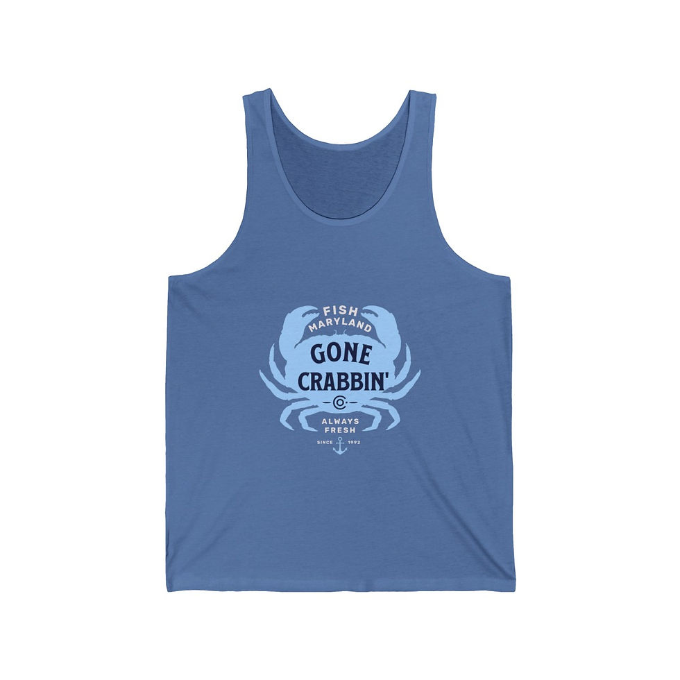 Thumbnail: Gone Crabbin Maryland: Unisex Jersey Tank