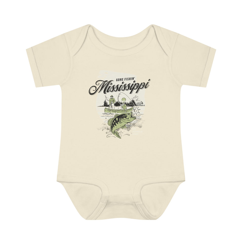 Thumbnail: Gone Fishin Mississippi: Infant Baby Rib Bodysuit