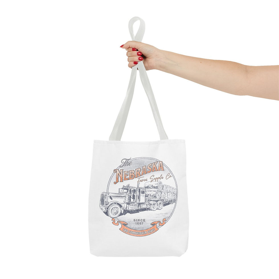 Thumbnail: Nebraska Farm Supply Co: Tote Bag (AOP)