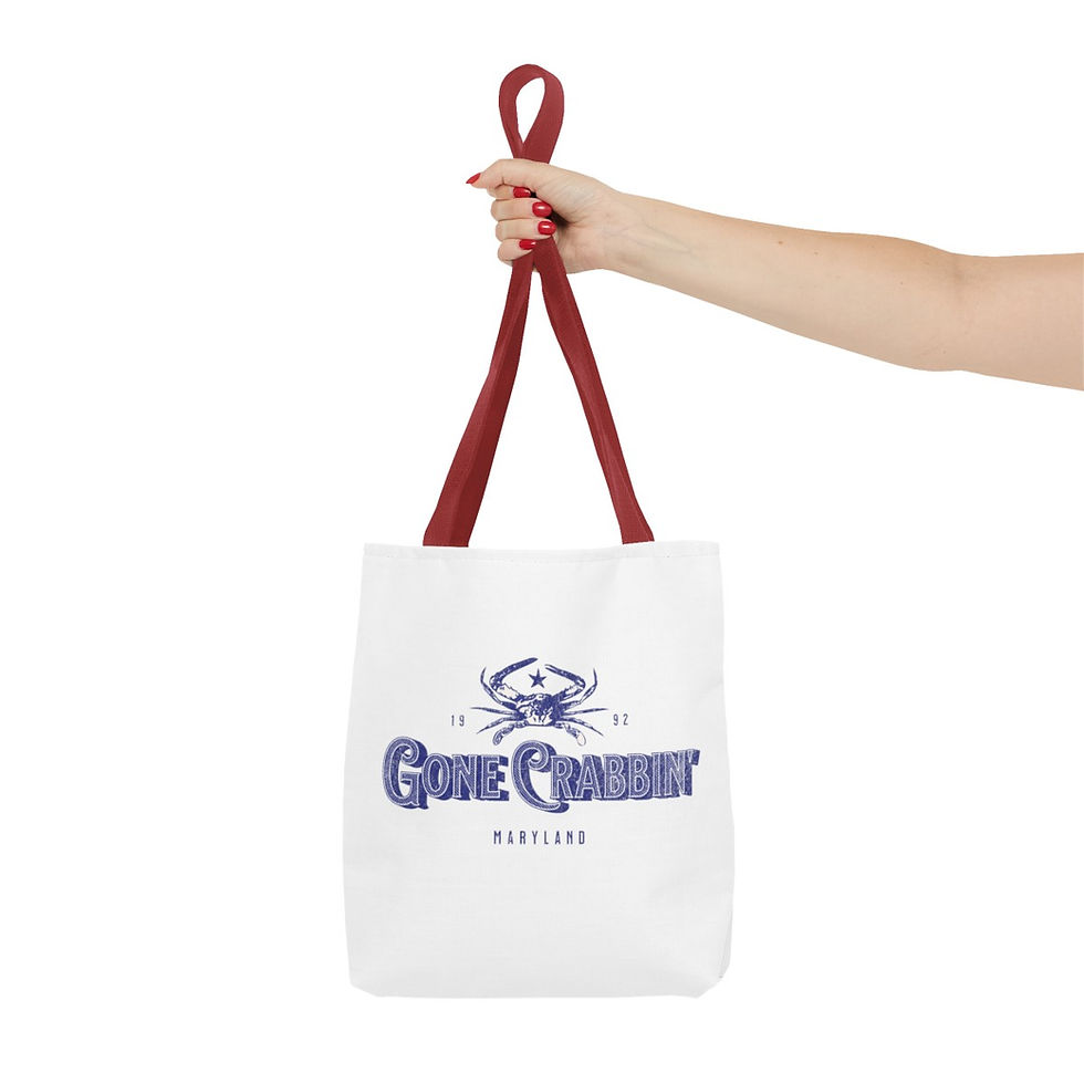 Thumbnail: Crabbin Maryland Blue Logo: Beach Tote Bag (AOP)