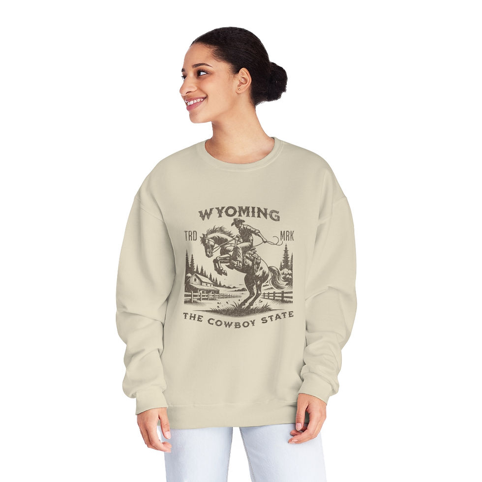 Thumbnail: Wyoming the Cowboy State: Unisex NuBlend® Crewneck Sweatshirt