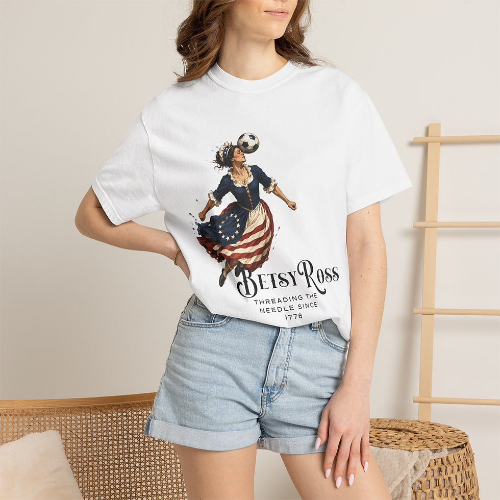 Thumbnail: Betsy Ross American Flag Soccer T-Shirt — 'Betsy Ross' Patriotic Vintage Tee