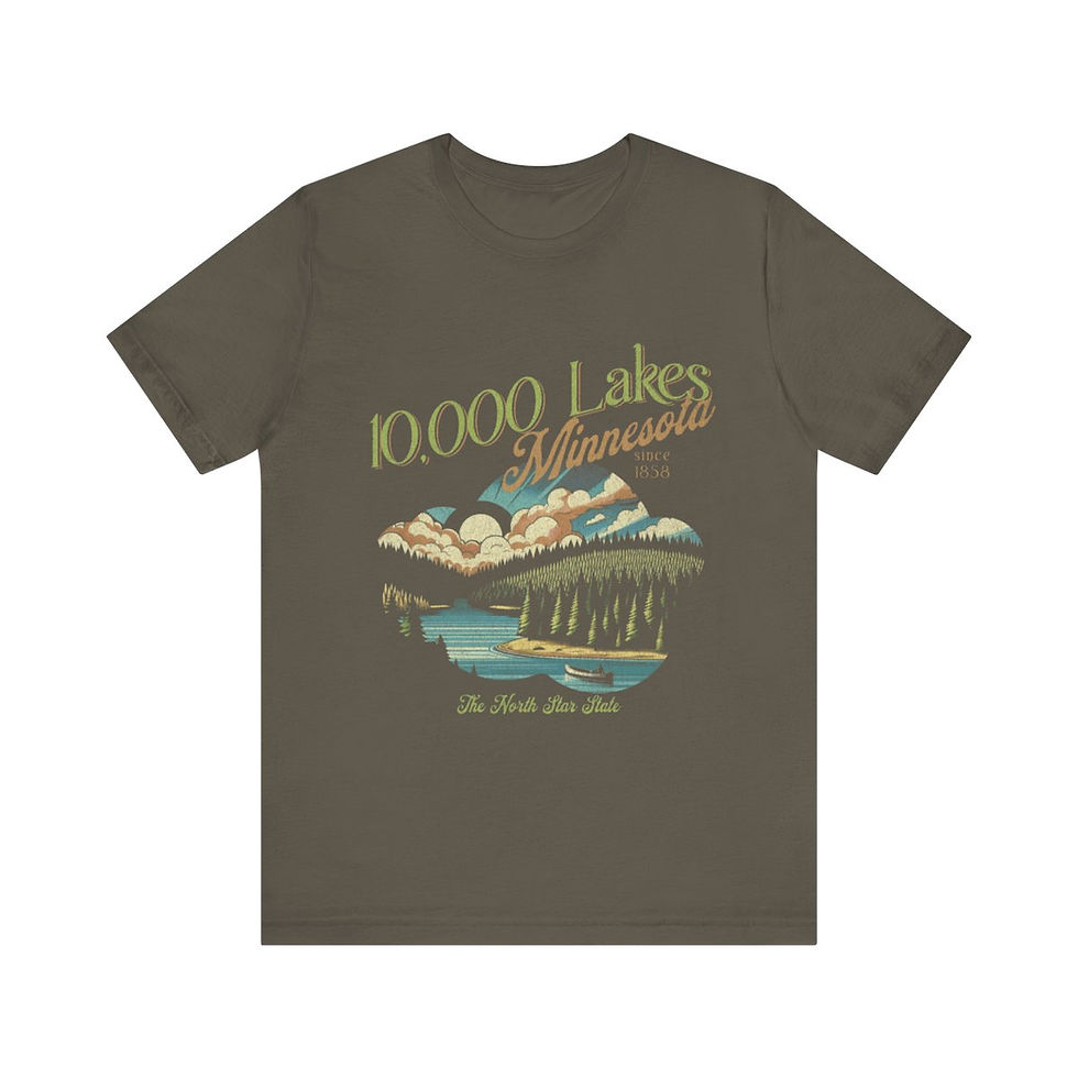 Thumbnail: 10,000 Lakes Minnesota: Unisex Jersey Short Sleeve Tee