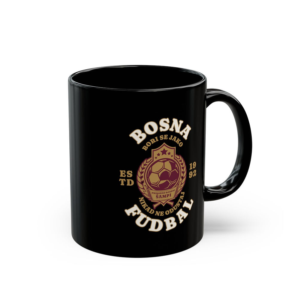 Thumbnail: Bosnia football: Black Mug (11oz, 15oz)