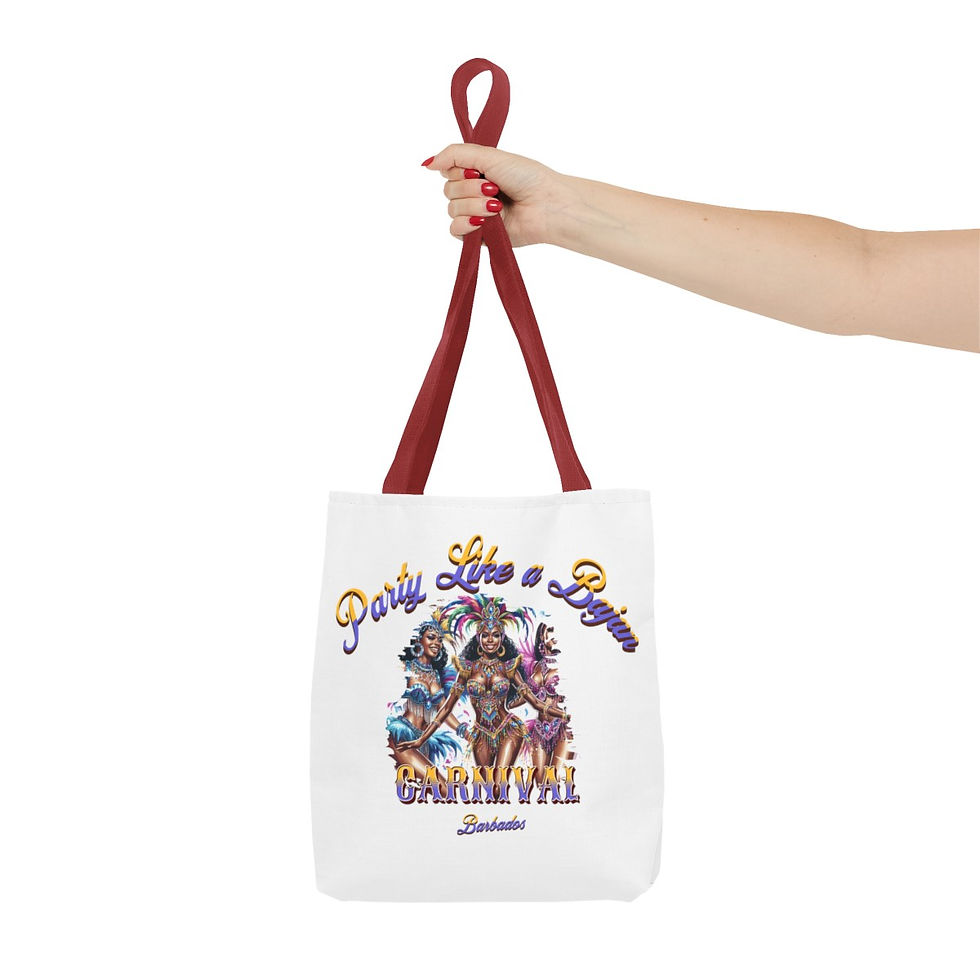 Thumbnail: Party like a Bajan Barbados: Tote Bag (AOP)