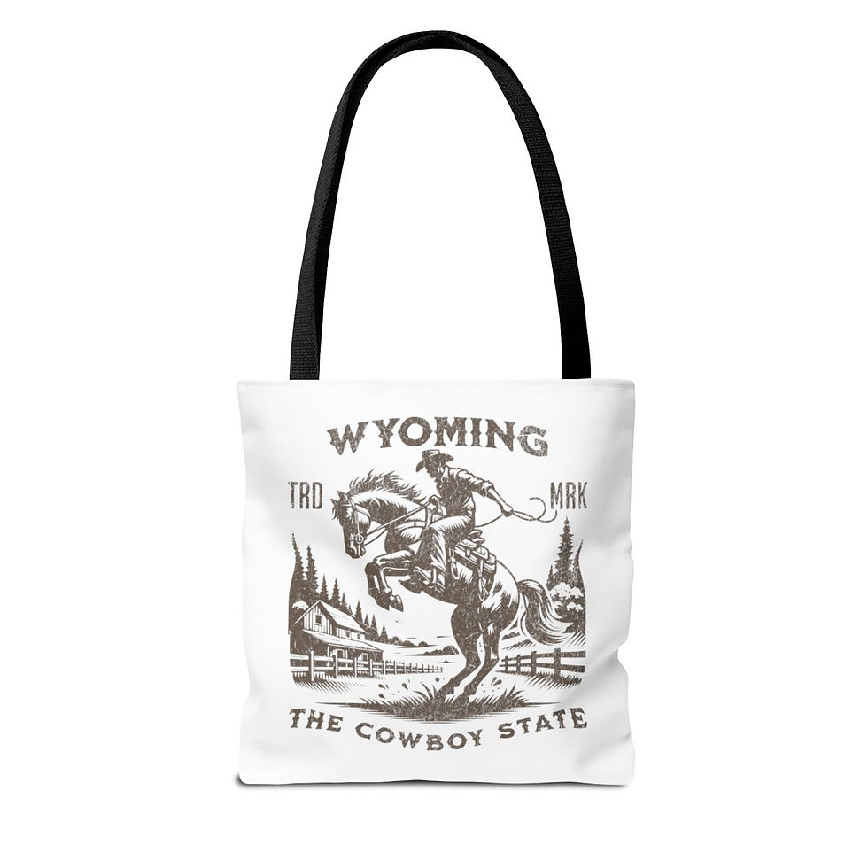 Thumbnail: Wyoming the Cowboy State: Tote Bag (AOP)