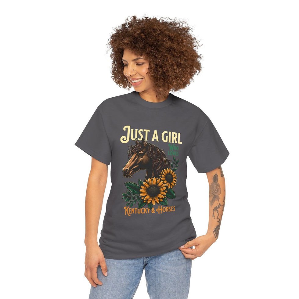 Thumbnail: Kentucky & Horses: Unisex Heavy Cotton Tee