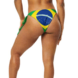 Brasil: All-over print recycled string bikini bottom