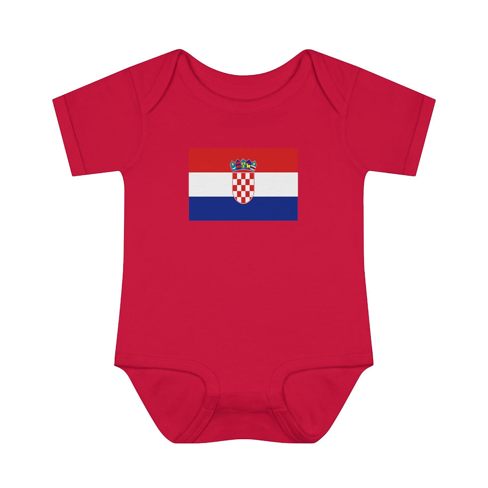 Thumbnail: Croatia Flag: Infant Baby Rib Bodysuit