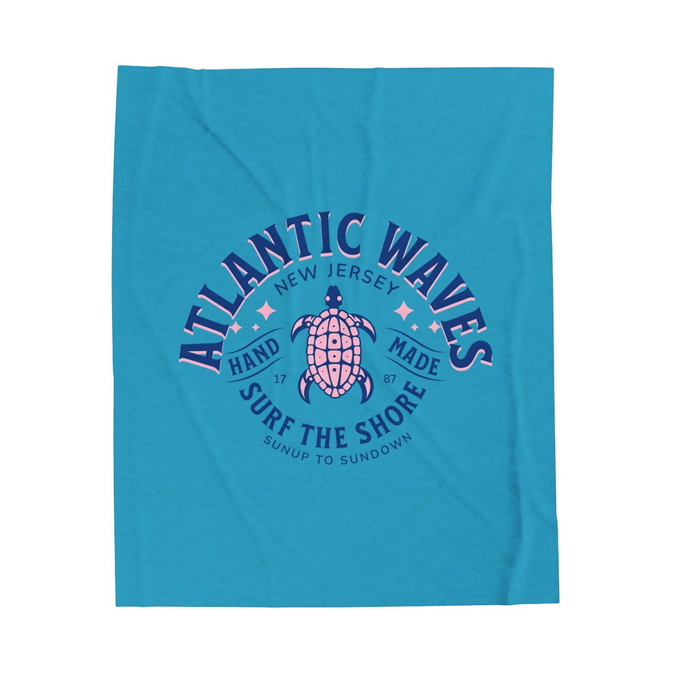 Thumbnail: New Jersey Waves: Velveteen Plush Blanket