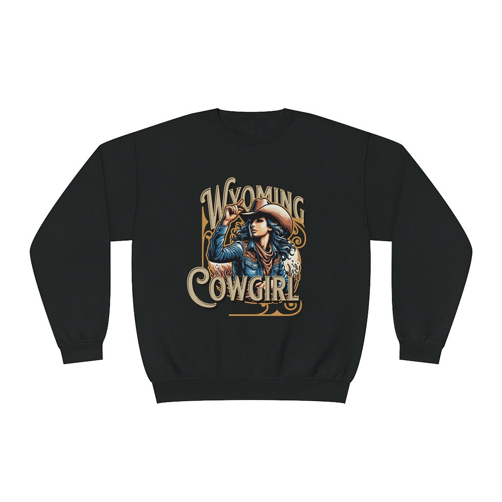 Thumbnail: Wyoming Cowgirl: Unisex NuBlend® Crewneck Sweatshirt