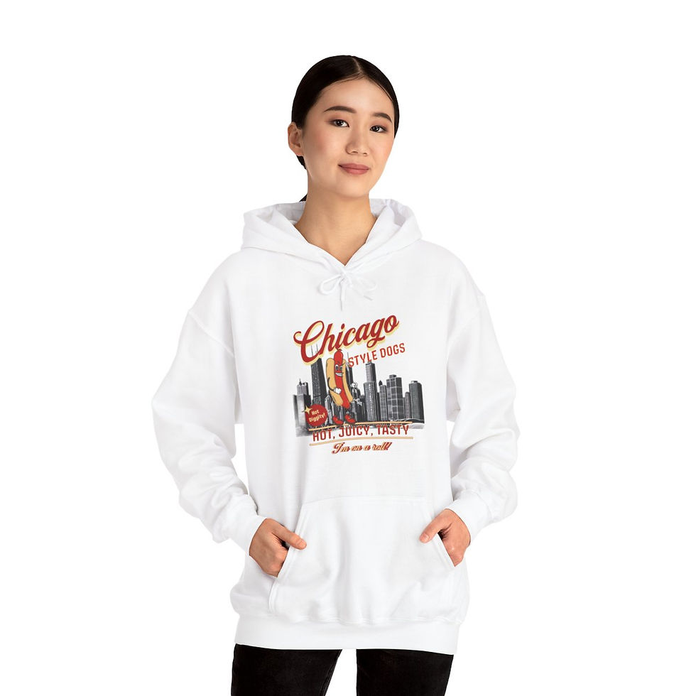 Thumbnail: Illinois Hot Dog: Unisex Heavy Blend™ Hooded Sweatshirt