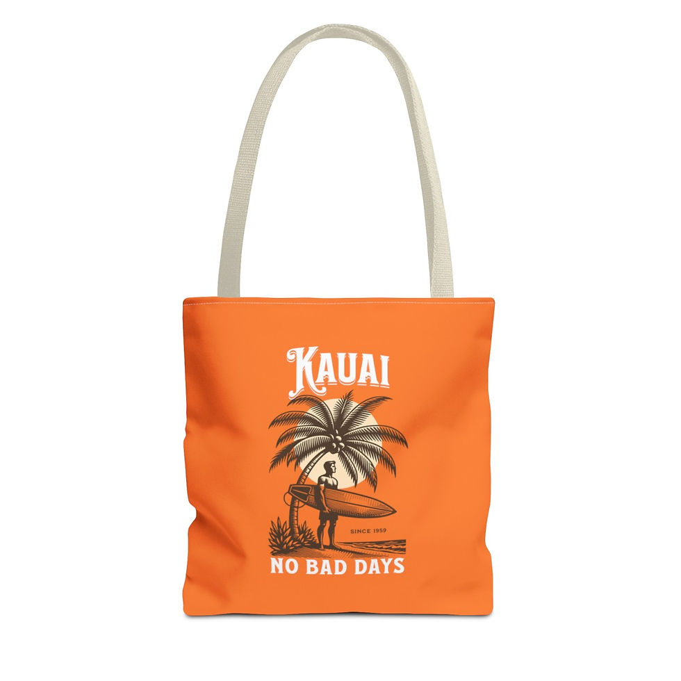 Thumbnail: Kauai Hawaii No Bad Days: Beach Tote Bag (AOP)