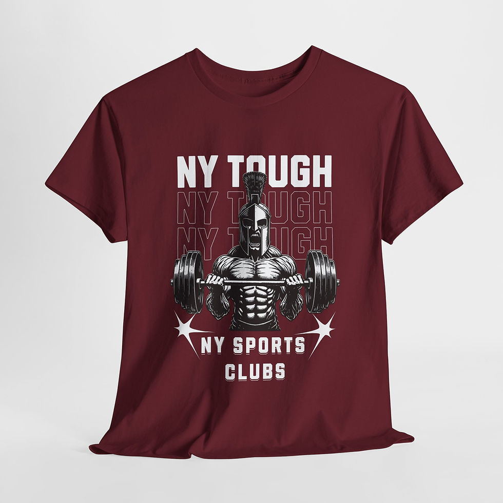 Thumbnail: NY Tough Unisex Heavy Cotton Tee - Fitness Inspired Workout Shirt