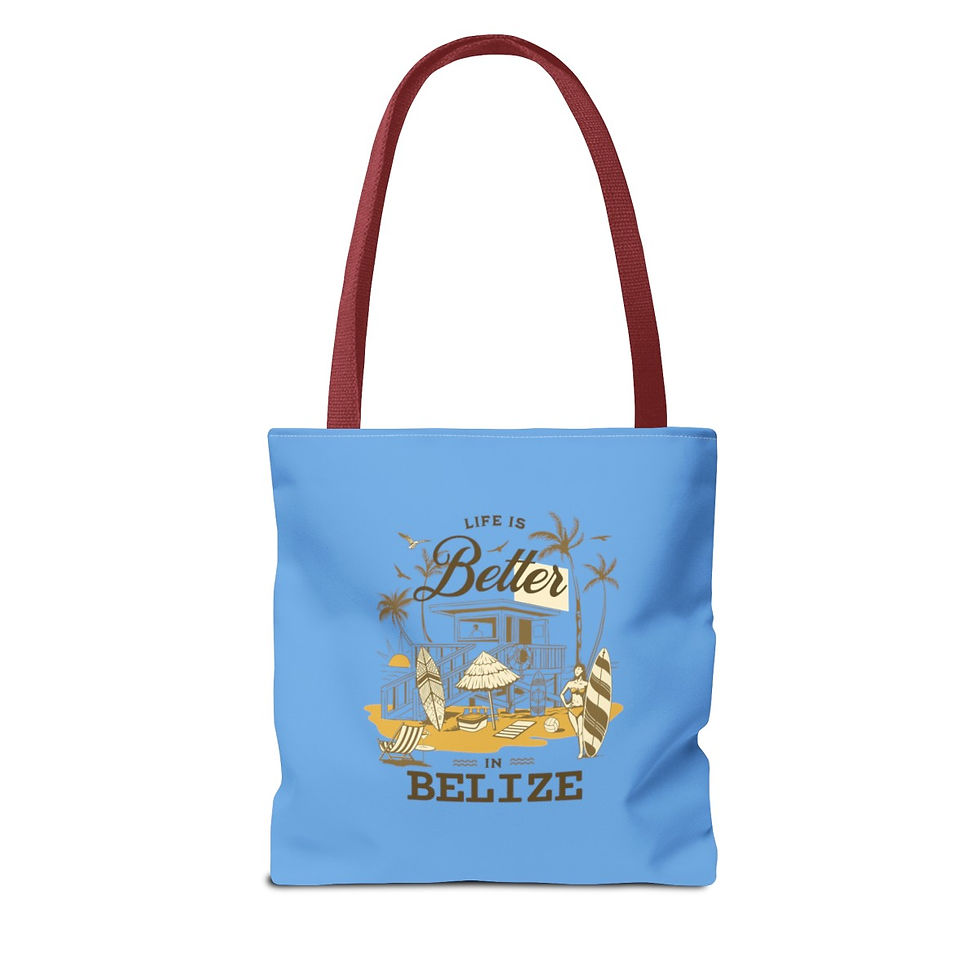 Thumbnail: Life is Better in Belize: Beach Tote Bag (AOP)