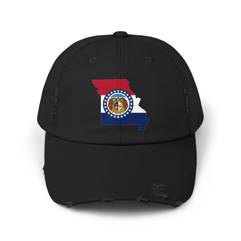Thumbnail: Missouri State Flag: Unisex Distressed Cap