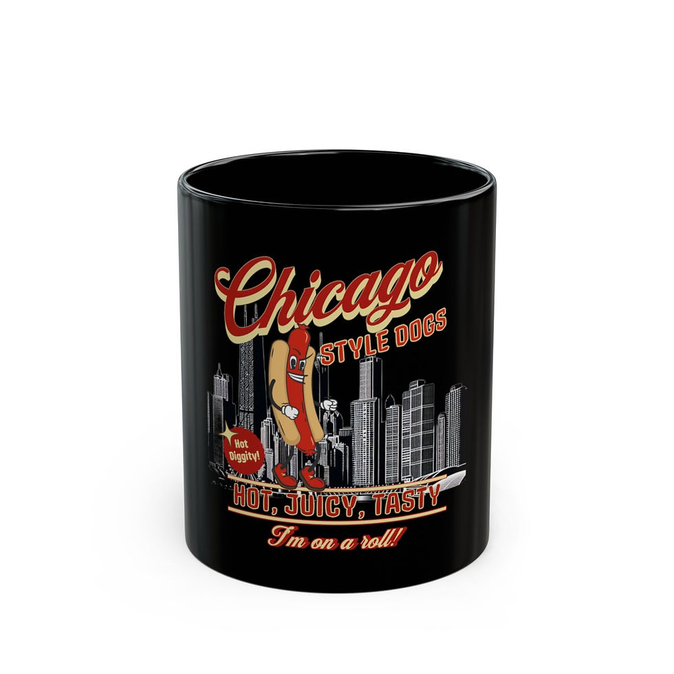 Illinois Hot Dog: Black Mug (11oz, 15oz)