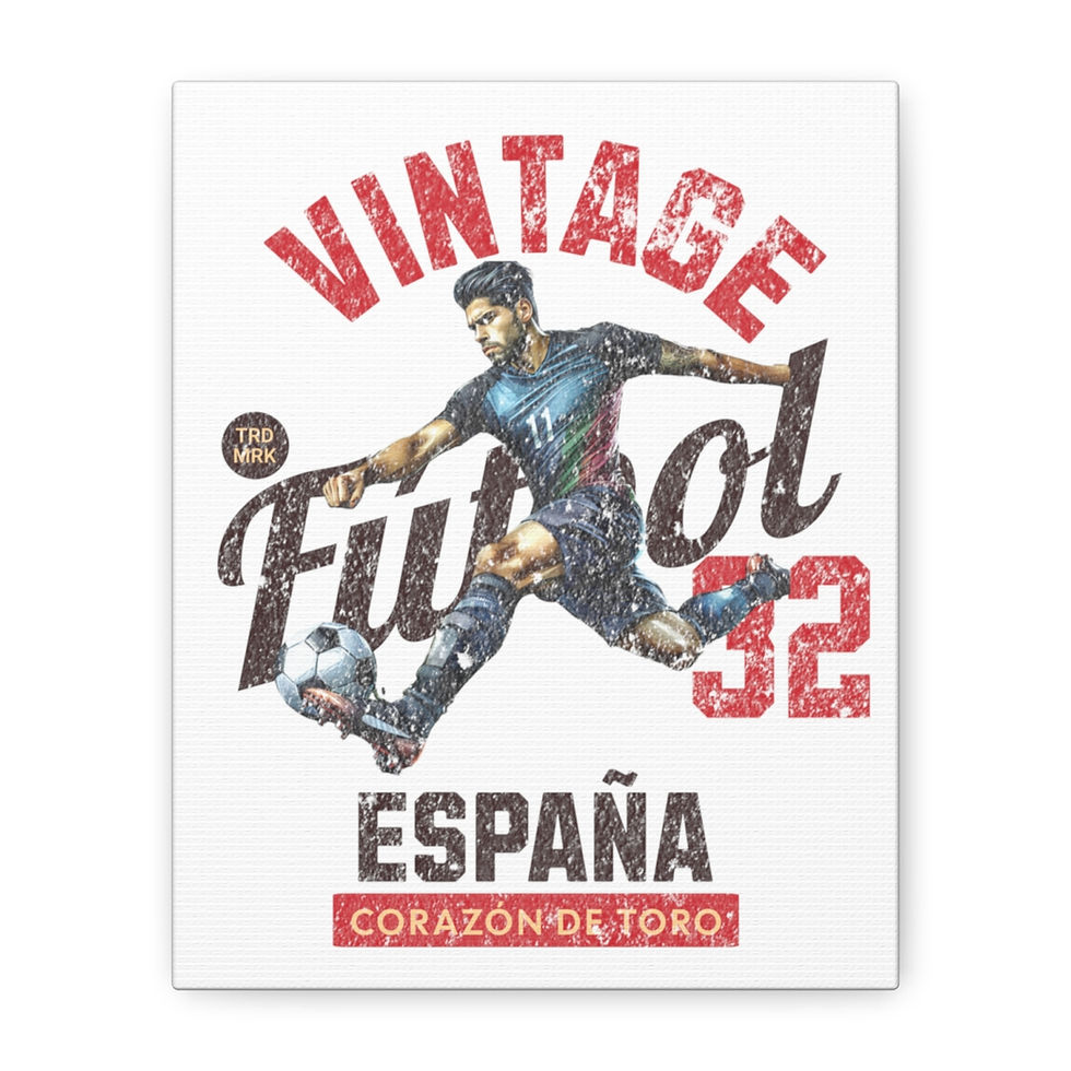 Thumbnail: Vintage Football Spain: Matte Canvas, Stretched, 1.25"