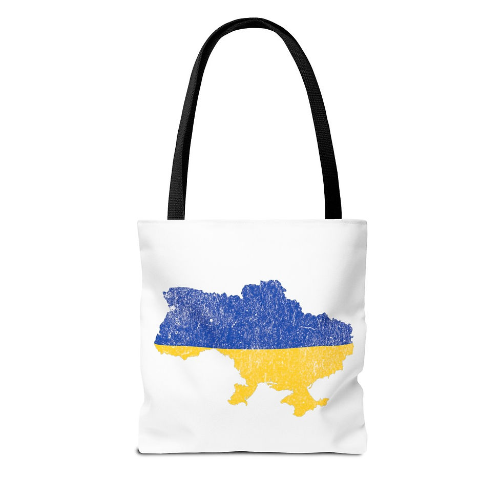 Thumbnail: Ukraine Flag Map: Tote Bag (AOP)