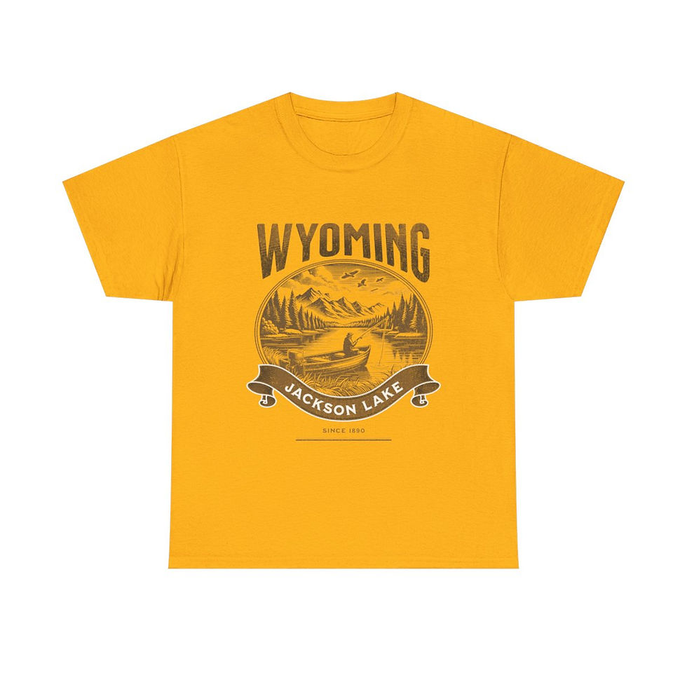 Thumbnail: Wyoming Jackson Lake: Unisex Heavy Cotton Tee