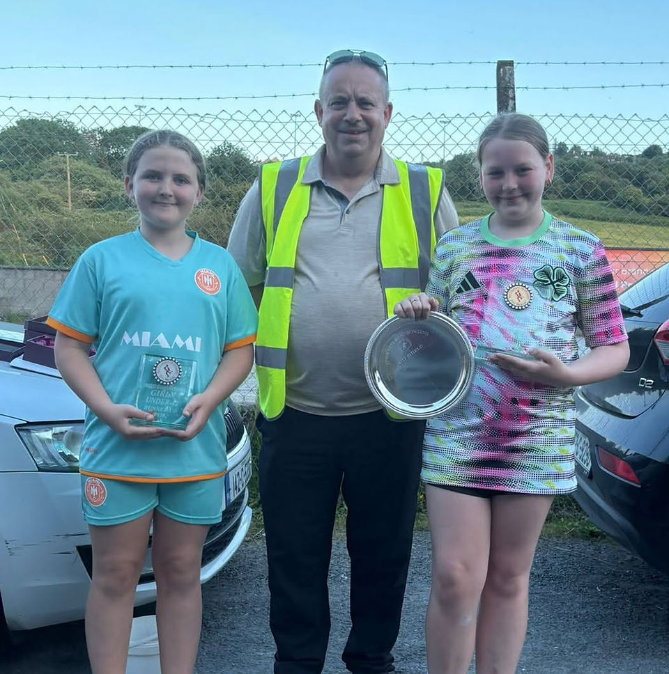 City Girls U-12 Final at The Bog Road Abbie Walsh bt Lola Barry Twohig with Trevor O'Meara