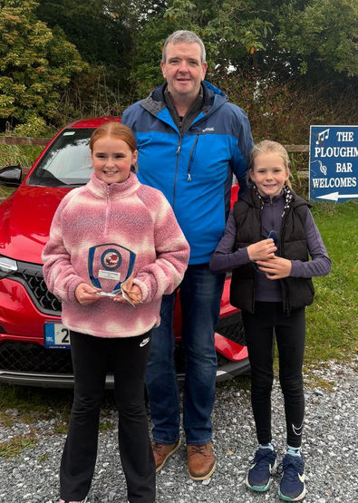 North Cork Girl's U-10 Tournament Final at Ballinagree Ava Hurley bt Abi Mai Sexton with North Cork Chairman Olan Noonan