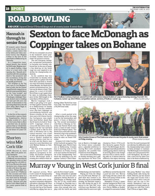 The Southern Star: Sexton to face McDonagh as Coppinger takes on Bohane 