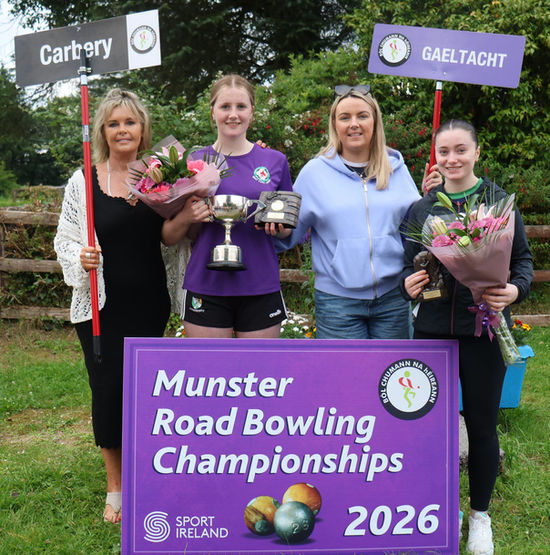 Girl's U-18 Presentation at Ballinagree with Caroline O'Leary Chairperson and Megan Collins