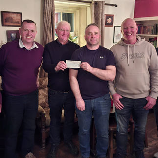 Presentation of €7,715 to Andrew Brennan proceed of the Dowcha Boy festival at The Marsh Road
