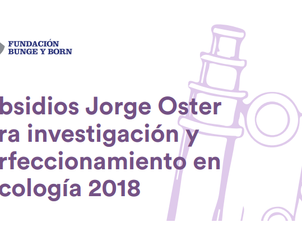 Ganadores del Subsidio Jorge Oster para investigación y perfeccionamiento en oncología 2018