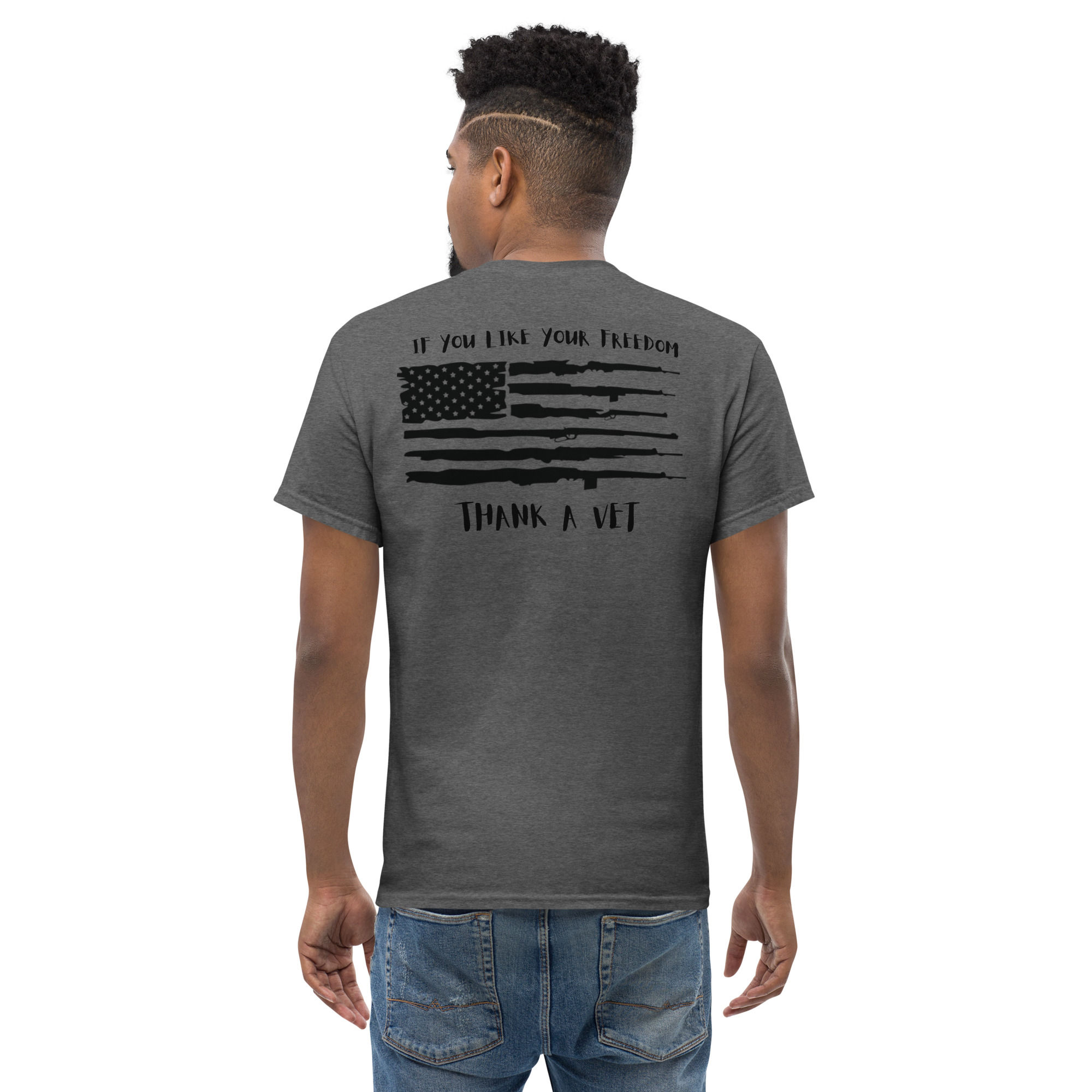 Unisex classic tee - Thank a Vet - Gun Flag