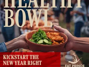 Middle Eastern healthy grain bowl from Fat Prince’s Royal Lunch Set, available as a Healthy Bowl upgrade in association with Singapore Cancer Society