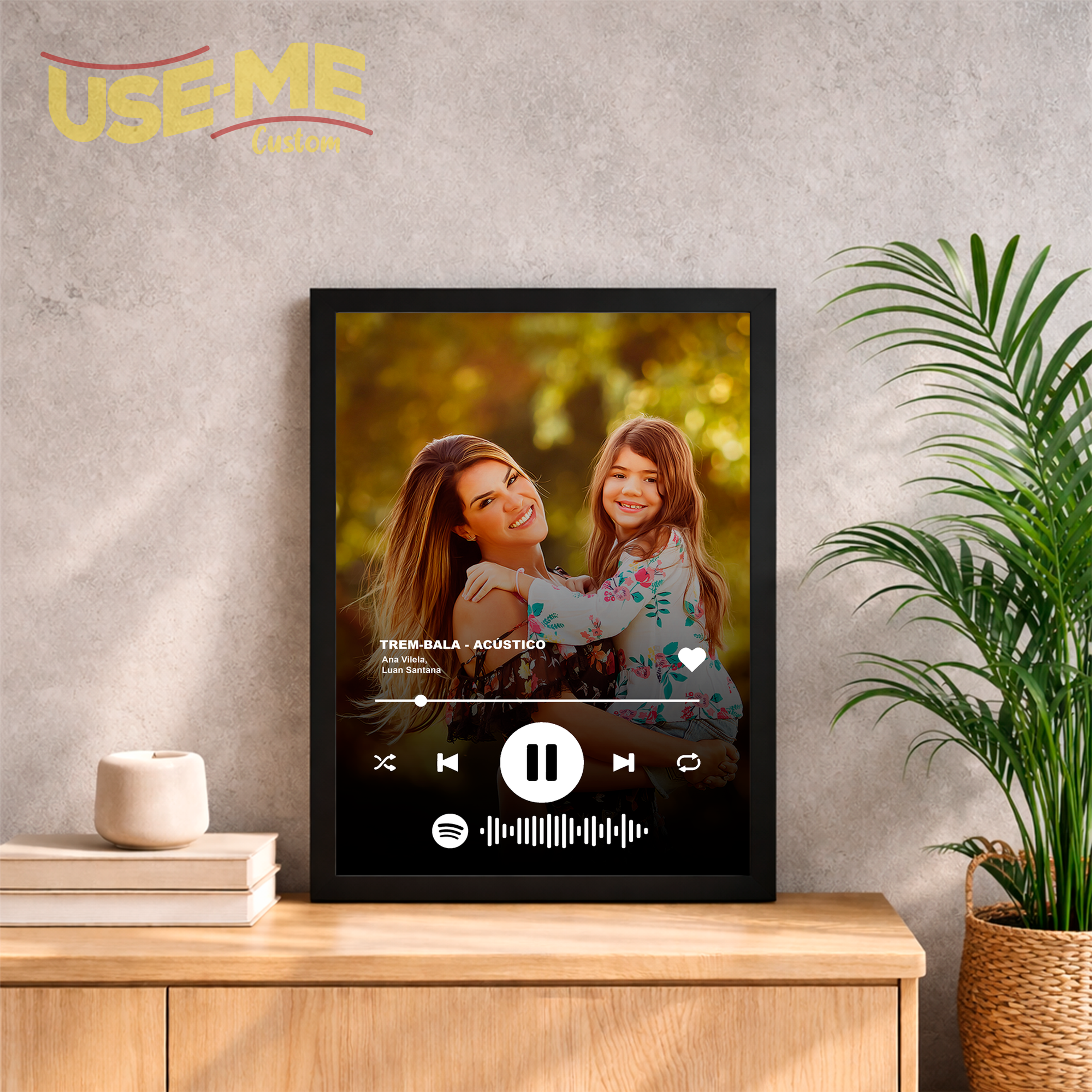 Quadro Mãe spotify com degradê modelo 07