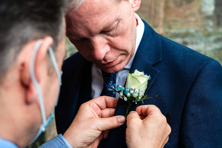 closeup portrait of a man preparing to a wedding