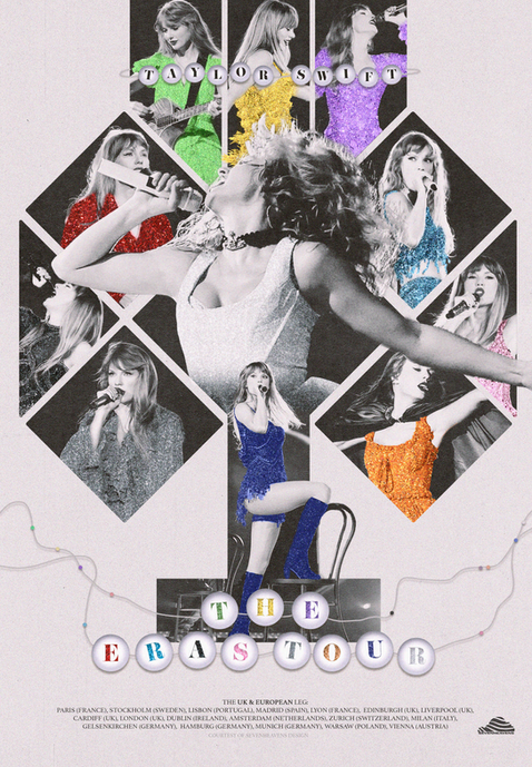 Alternative poster for the European leg of Taylor Swift's The Eras Tour.