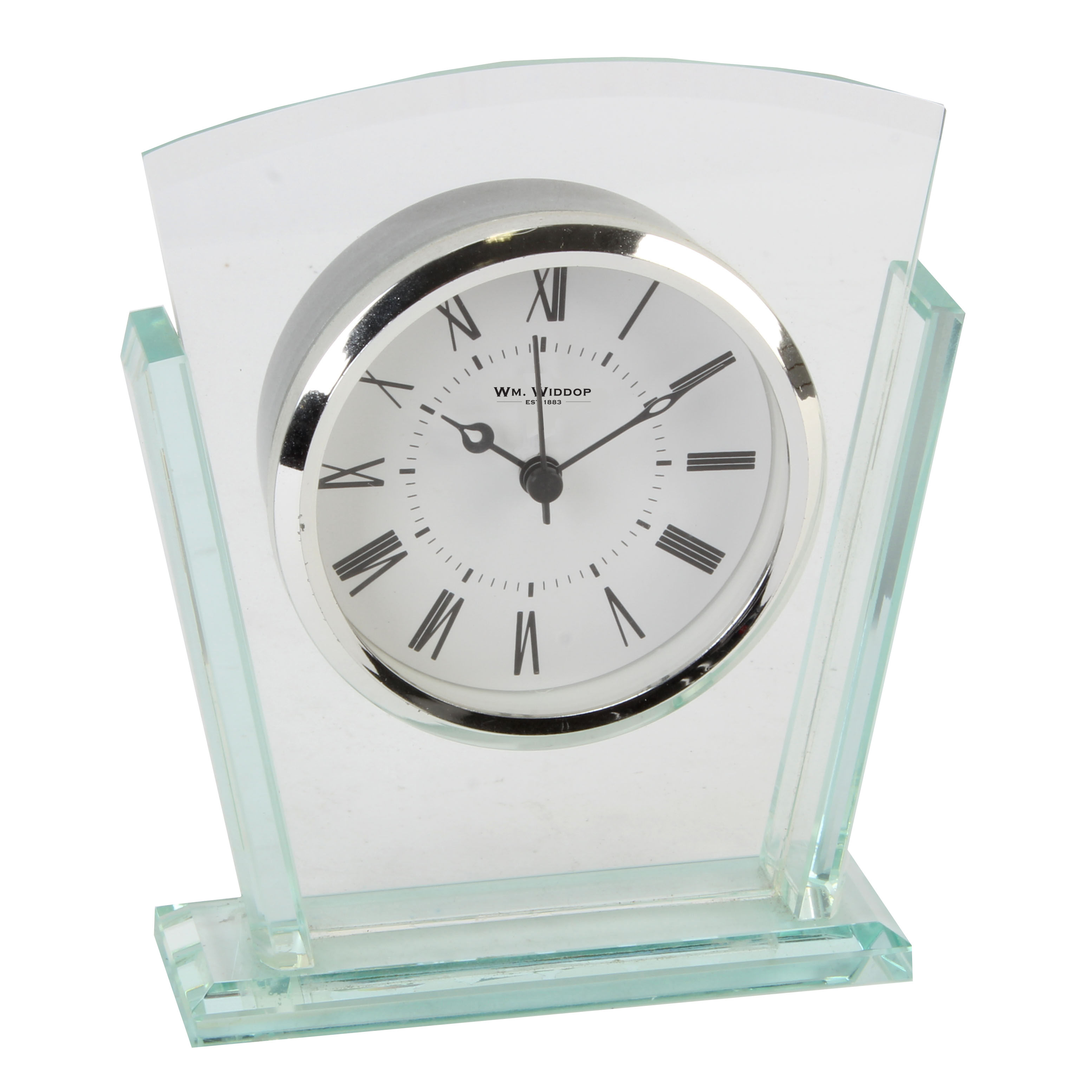 GLASS BEZEL MANTEL CLOCK