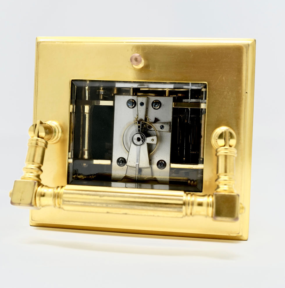 Thumbnail: Panelled 8 day French carriage clock.