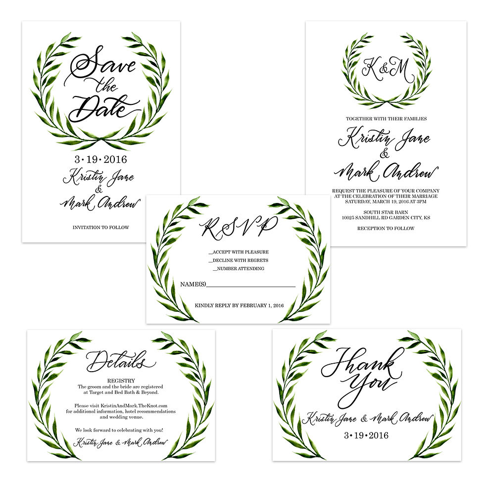 Greenery wedding collection