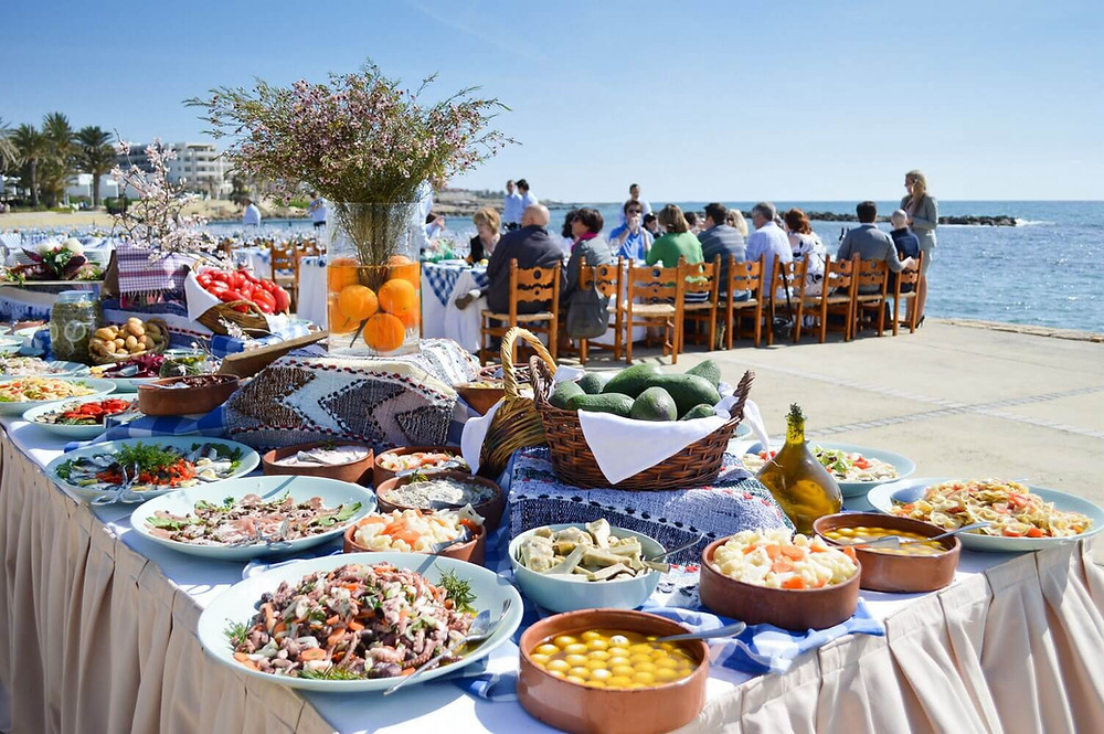 Mezze style meal in Cyprus